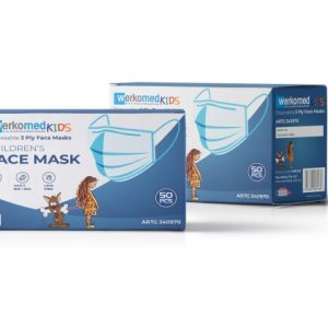 Werkomed Kids Blue Face Masks Level 2 50 Pack TGA Approved
